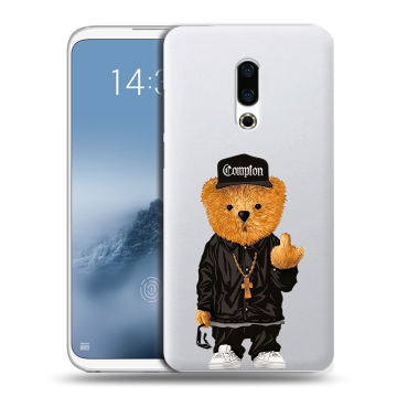 Силиконовый чехол на Meizu 16th Plus с принтом Плюшевый медведь