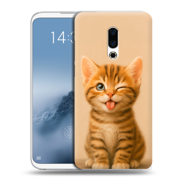 Силиконовый чехол на Meizu 16th Plus с принтом котенок