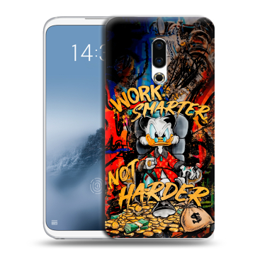 Силиконовый чехол на Meizu 16th Plus с принтом Дональд Дак Деньги