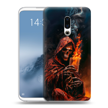 Силиконовый чехол на Meizu 16th Plus с принтом Скелет и карты