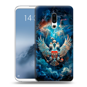 Силиконовый чехол на Meizu 16th Plus с принтом Герб флаг России