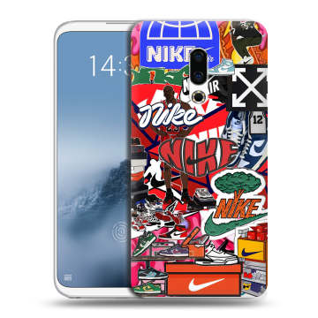 Силиконовый чехол на Meizu 16th Plus с принтом Найк Nike яркий
