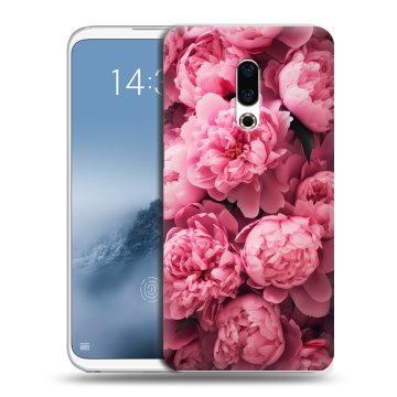 Силиконовый чехол на Meizu 16th Plus с принтом цветы пионы