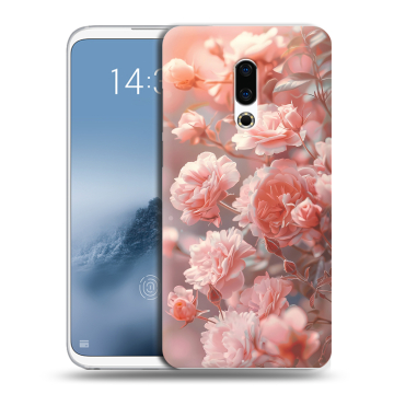 Силиконовый чехол на Meizu 16th Plus с принтом Розовые розы