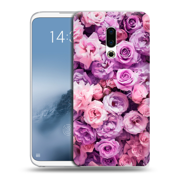 Силиконовый чехол на Meizu 16th Plus с принтом лавандовые розы Силиконовый чехол на Meizu 16th Plus с принтом лавандовые розы