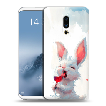 Силиконовый чехол на Meizu 16th Plus с принтом кролик зайчик