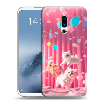 Силиконовый чехол на Meizu 16th Plus с принтом милые котики Силиконовый чехол на Meizu 16th Plus с принтом милые котики