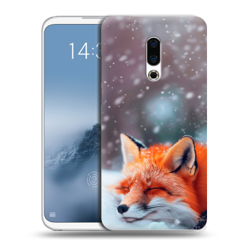 Силиконовый чехол на Meizu 16th Plus с принтом лиса