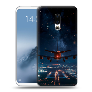 Силиконовый чехол на Meizu 16th Plus с принтом самолет