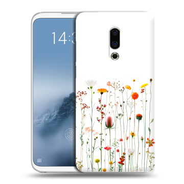 Силиконовый чехол на Meizu 16th Plus с принтом цветы