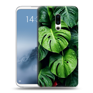 Силиконовый чехол на Meizu 16th Plus с принтом Листья