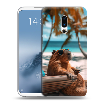 Силиконовый чехол на Meizu 16th Plus с принтом Капибара Силиконовый чехол на Meizu 16th Plus с принтом Капибара