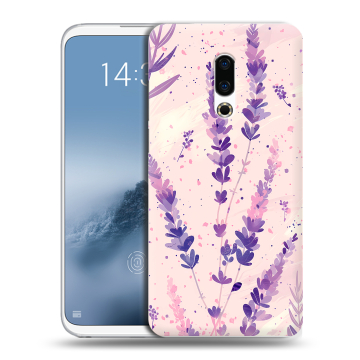 Силиконовый чехол на Meizu 16th Plus с принтом цветы лаванда Силиконовый чехол на Meizu 16th Plus с принтом цветы лаванда