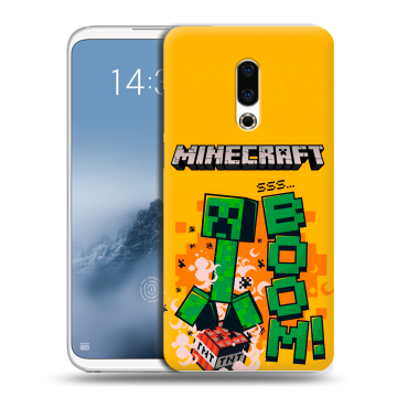 Силиконовый чехол на Meizu 16th Plus с принтом Майнкрафт Minecraft