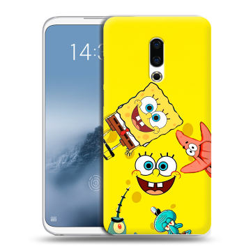 Силиконовый чехол на Meizu 16th Plus с принтом Спанч боб Спанчбоб