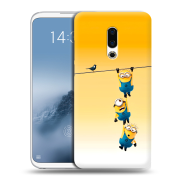 Силиконовый чехол на Meizu 16th Plus с принтом Миньоны