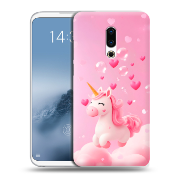 Силиконовый чехол на Meizu 16th Plus с принтом Единорог