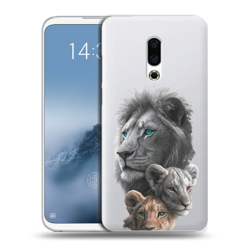 Силиконовый чехол на Meizu 16th Plus с принтом Львы Силиконовый чехол на Meizu 16th Plus с принтом Львы