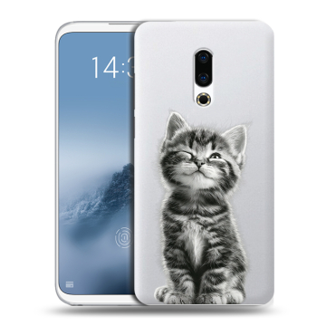 Силиконовый чехол на Meizu 16th Plus с принтом Котенок