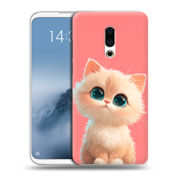 Силиконовый чехол на Meizu 16th Plus с принтом Розовый котенок Силиконовый чехол на Meizu 16th Plus с принтом Розовый котенок