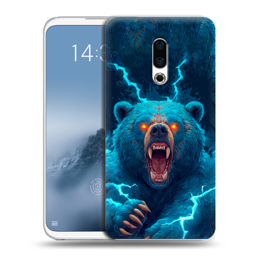 Силиконовый чехол на Meizu 16th Plus с принтом Медведь Силиконовый чехол на Meizu 16th Plus с принтом Медведь