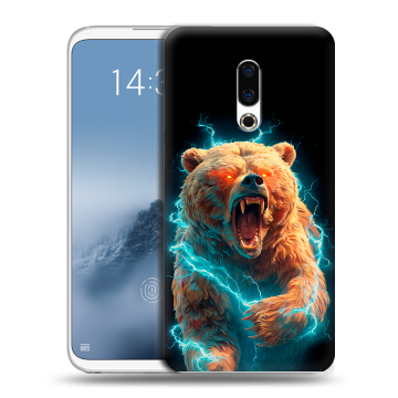 Силиконовый чехол на Meizu 16th Plus с принтом Медведь Силиконовый чехол на Meizu 16th Plus с принтом Медведь