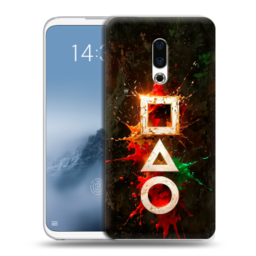 Силиконовый чехол на Meizu 16th Plus с принтом Squid Game Игра кальмара