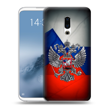 Силиконовый чехол на Meizu 16th Plus с принтом Флаг России