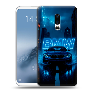 Силиконовый чехол на Meizu 16th Plus с принтом BMW БМВ