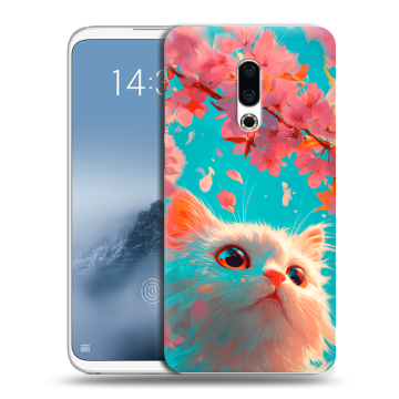 Силиконовый чехол на Meizu 16th Plus с принтом Красивый кот Силиконовый чехол на Meizu 16th Plus с принтом Красивый кот