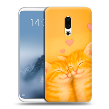 Силиконовый чехол на Meizu 16th Plus с принтом Милые котята