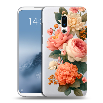 Силиконовый чехол на Meizu 16th Plus с принтом цветы Силиконовый чехол на Meizu 16th Plus с принтом цветы