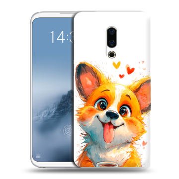 Силиконовый чехол на Meizu 16th Plus с принтом корги
