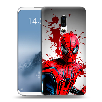 Силиконовый чехол на Meizu 16th Plus с принтом Spiderman Человек паук