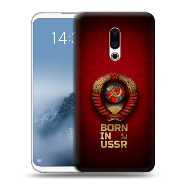 Силиконовый чехол на Meizu 16th Plus с принтом Флаг Герб СССР Силиконовый чехол на Meizu 16th Plus с принтом Флаг Герб СССР