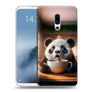 Силиконовый чехол на Meizu 16th Plus с принтом смешная панда
