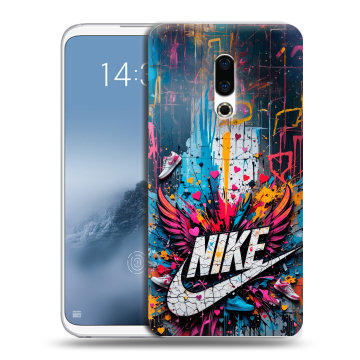 Силиконовый чехол на Meizu 16th Plus с принтом Nike Найк