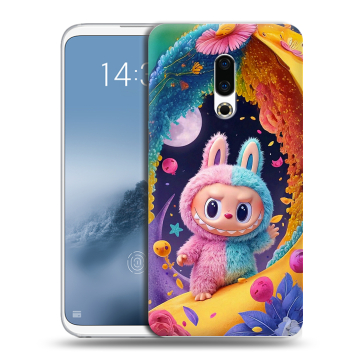 Силиконовый чехол на Meizu 16th Plus с принтом Labubu Лабубу