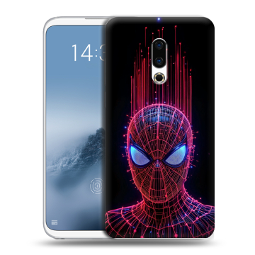 Силиконовый чехол на Meizu 16th Plus с принтом Spiderman Человек паук