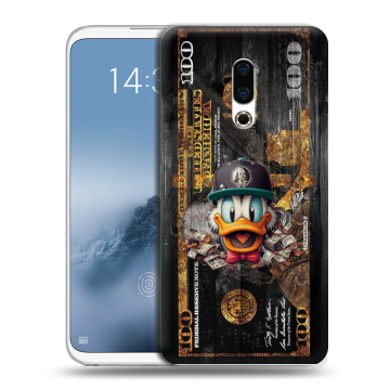 Силиконовый чехол на Meizu 16th Plus с принтом Дональд Дак Доллар Силиконовый чехол на Meizu 16th Plus с принтом Дональд Дак Доллар