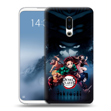 Силиконовый чехол на Meizu 16th Plus с принтом Demon Slayer Клинок рассекающий демонов