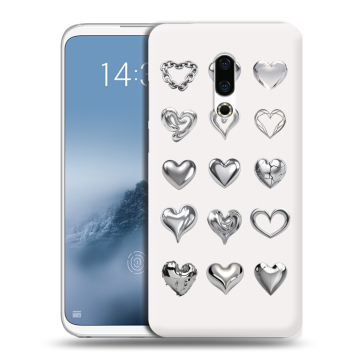 Силиконовый чехол на Meizu 16th Plus с принтом Y2K сердечки