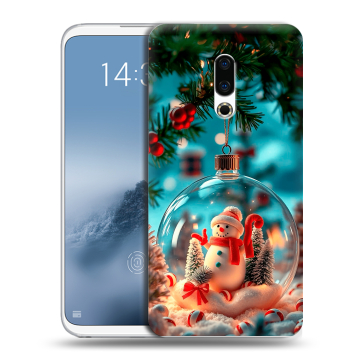Силиконовый чехол на Meizu 16th Plus с принтом Новый год Силиконовый чехол на Meizu 16th Plus с принтом Новый год