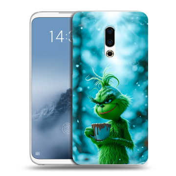 Силиконовый чехол на Meizu 16th Plus с принтом Новый год гринч Силиконовый чехол на Meizu 16th Plus с принтом Новый год гринч
