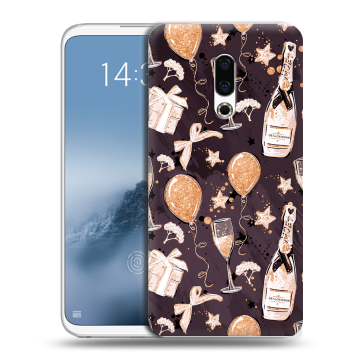 Силиконовый чехол на Meizu 16th Plus с принтом Новый год Силиконовый чехол на Meizu 16th Plus с принтом Новый год
