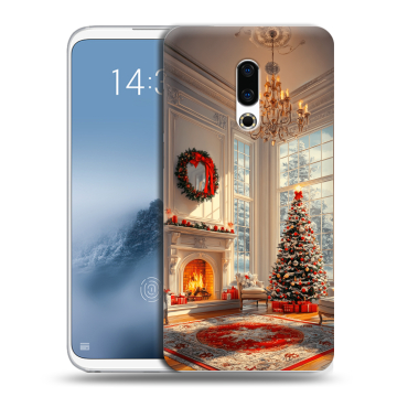 Силиконовый чехол на Meizu 16th Plus с принтом Новый год Силиконовый чехол на Meizu 16th Plus с принтом Новый год