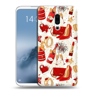 Силиконовый чехол на Meizu 16th Plus с принтом Новый год Силиконовый чехол на Meizu 16th Plus с принтом Новый год