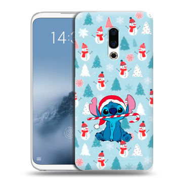 Силиконовый чехол на Meizu 16th Plus с принтом Стич Новый год Силиконовый чехол на Meizu 16th Plus с принтом Стич Новый год
