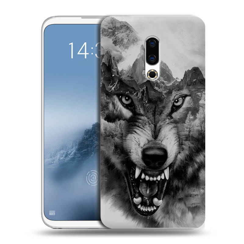 Силиконовый чехол на Meizu 16th Plus с принтом Волк Силиконовый чехол на Meizu 16th Plus с принтом Волк