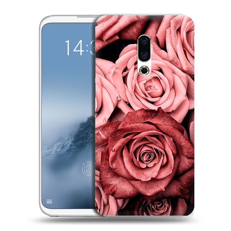 Силиконовый чехол на Meizu 16th Plus с принтом Цветы розы Силиконовый чехол на Meizu 16th Plus с принтом Цветы розы